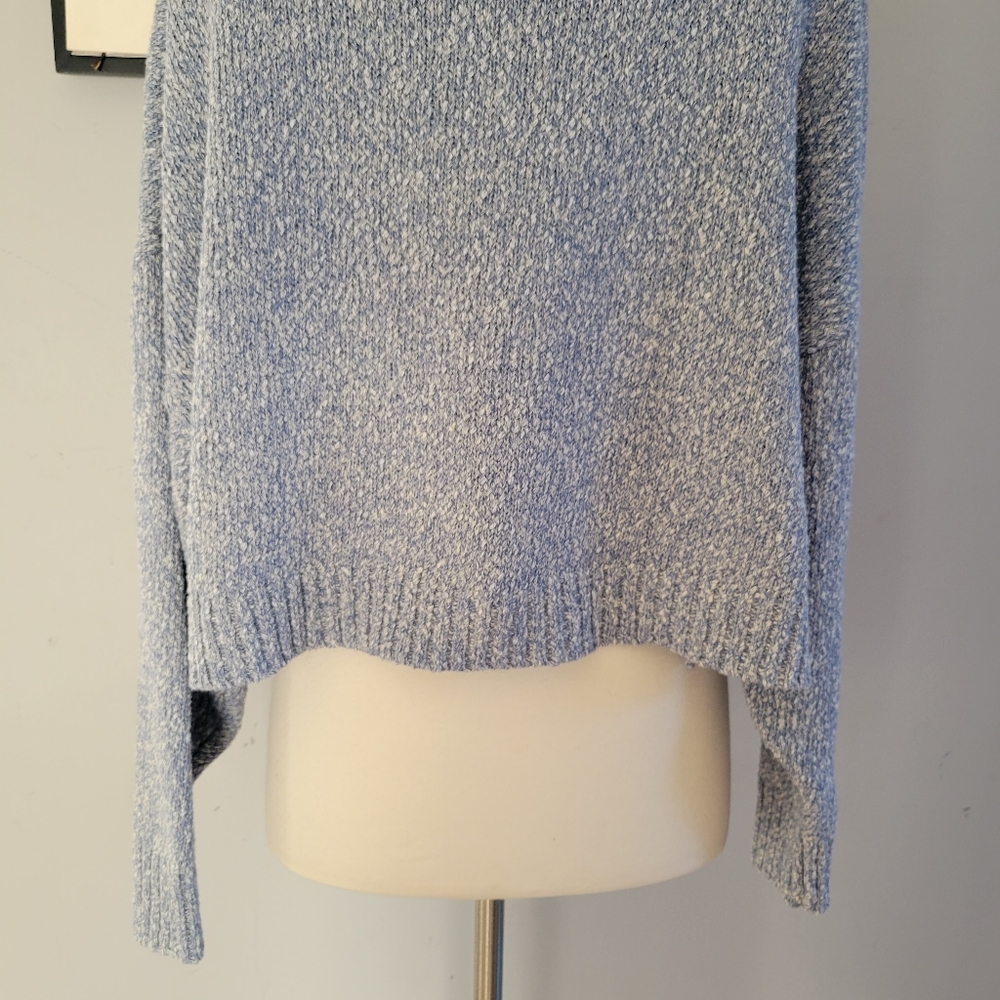 Central Park West New York Senna Denim Knit Cropped Sweater M - Picture 6 of 12